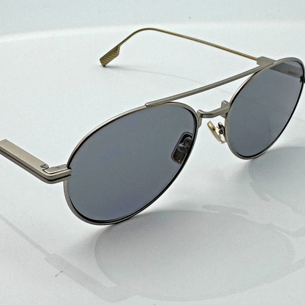 Ermenegildo Zegna Sunglasses EZ0288 17A Palladium Frame Gray Lens 55-17-150 New